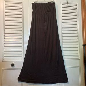 Allen B strapless long maxi dress; colors: brown; size: XL; comfy and stretchy